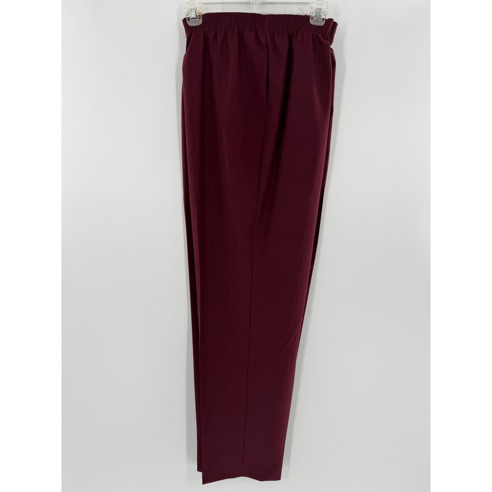 Alison Daley Womens Burgundy Elastic Waist Straight‎ Leg Pants Size 16 Burgundy